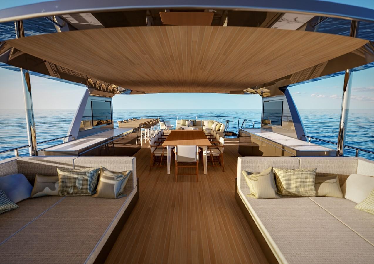 a room with a large pool aboard PICCOLO Yacht for Sale