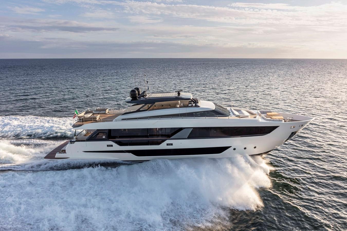 a boat on the water aboard FERRETTI 1000 Yacht for Sale
