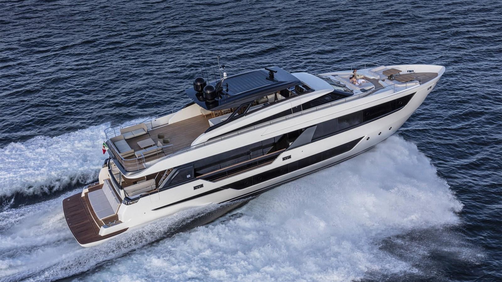 a boat on the water aboard FERRETTI 1000 Yacht for Sale