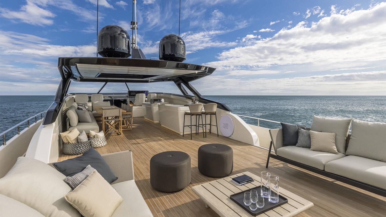 a boat on a boat aboard FERRETTI 1000 Yacht for Sale