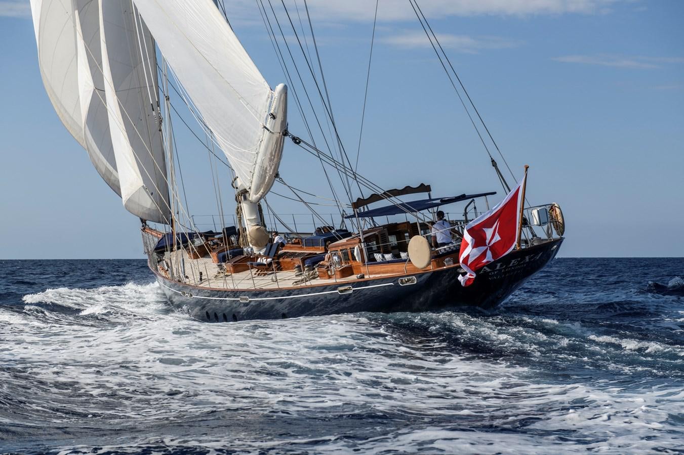 a boat sailing on the sea aboard ALEXA OF LONDON Yacht for Sale