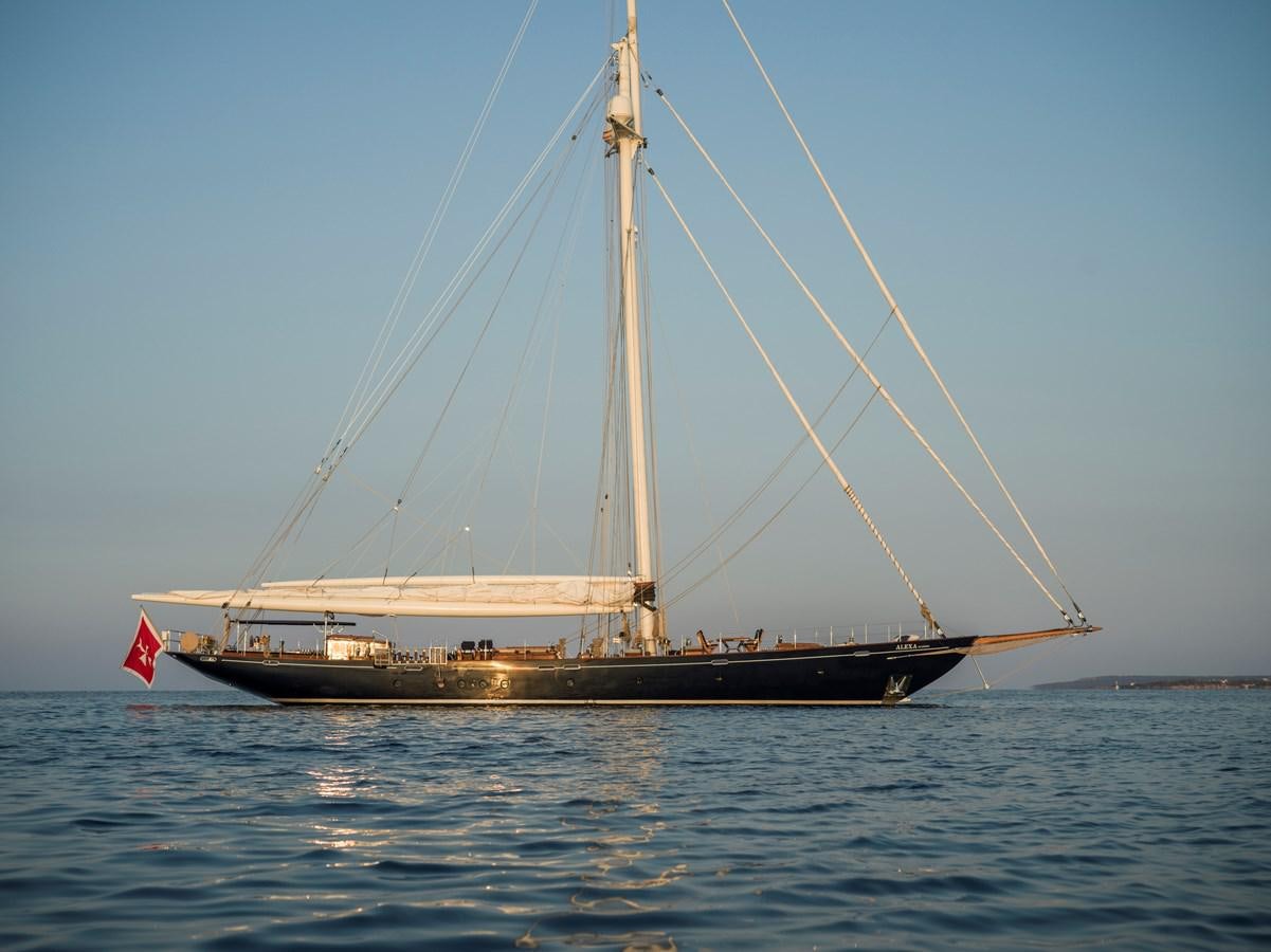 a boat sailing on the water aboard ALEXA OF LONDON Yacht for Sale