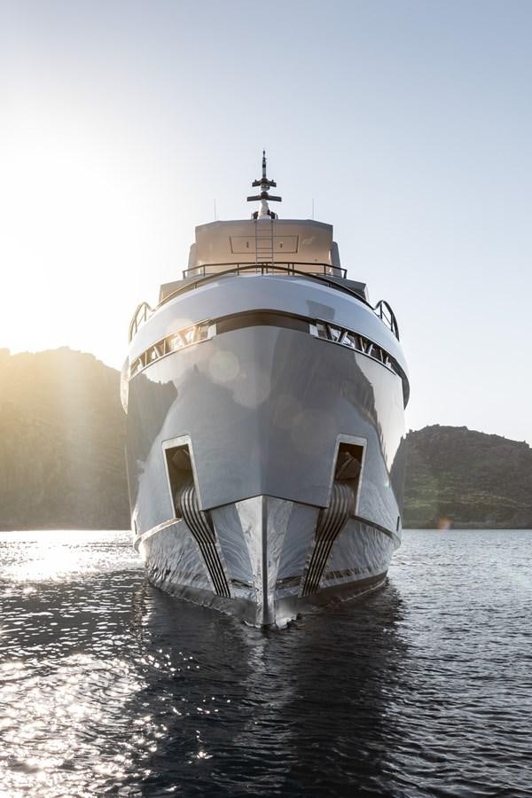 a large white ship in the water aboard EZGY Yacht for Sale