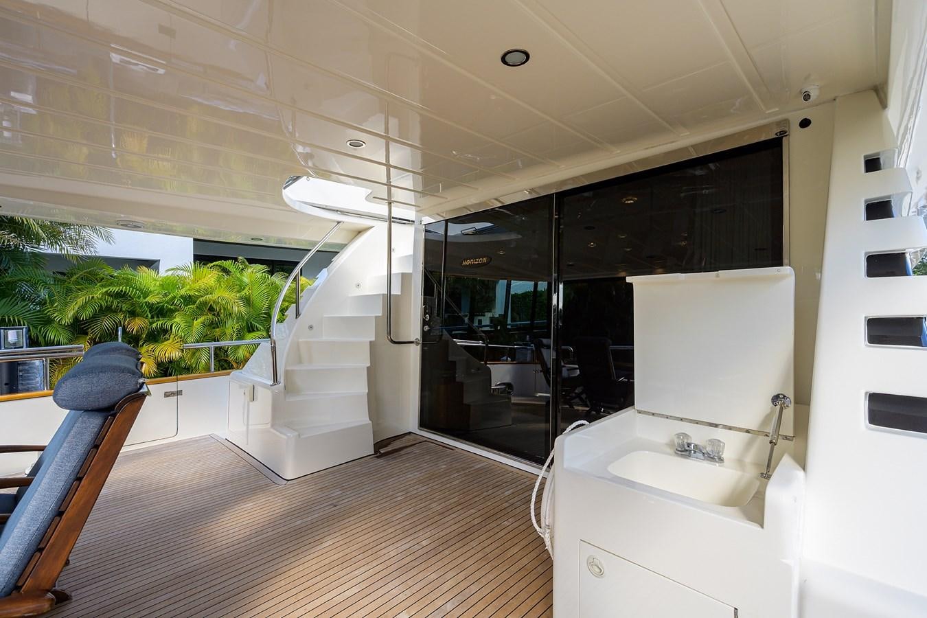 a large bathroom with a large window aboard 82 Yacht for Sale