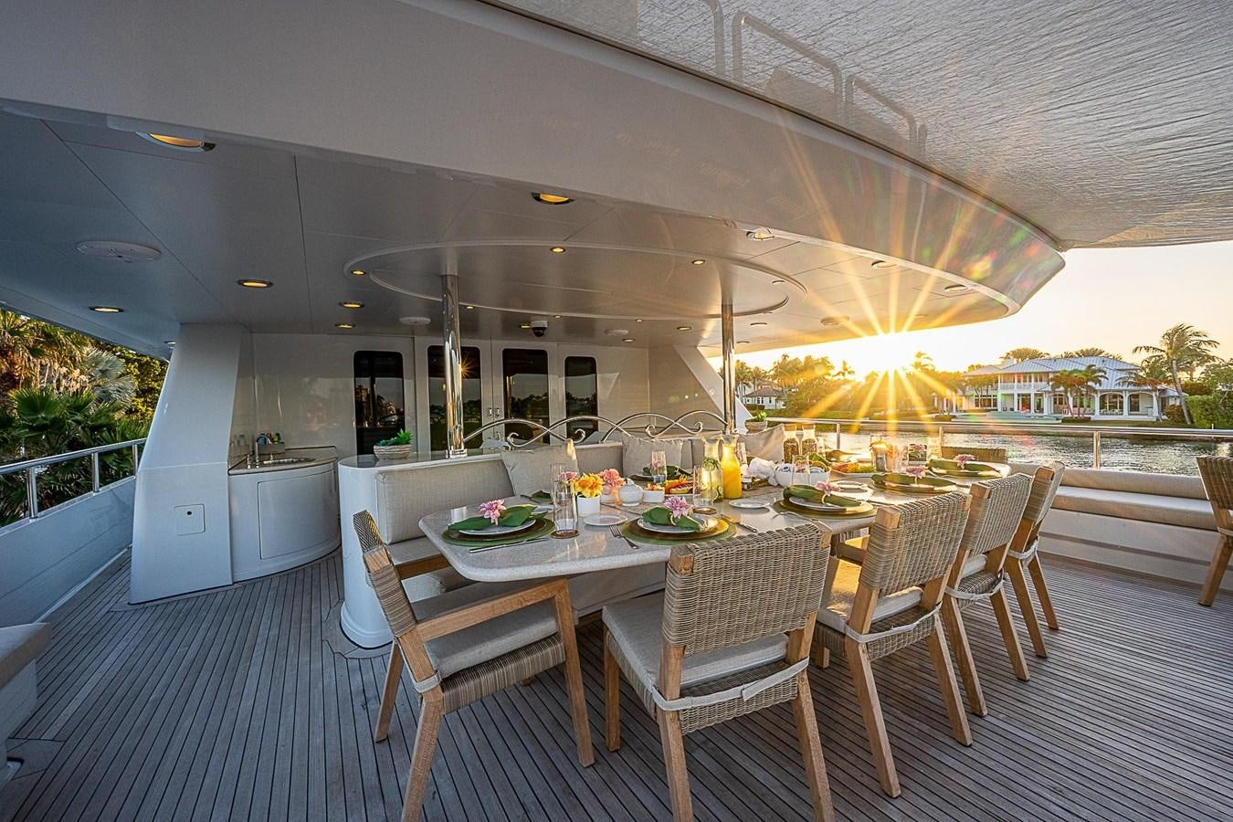 a table set for a meal aboard LAGNIAPPE Yacht for Sale