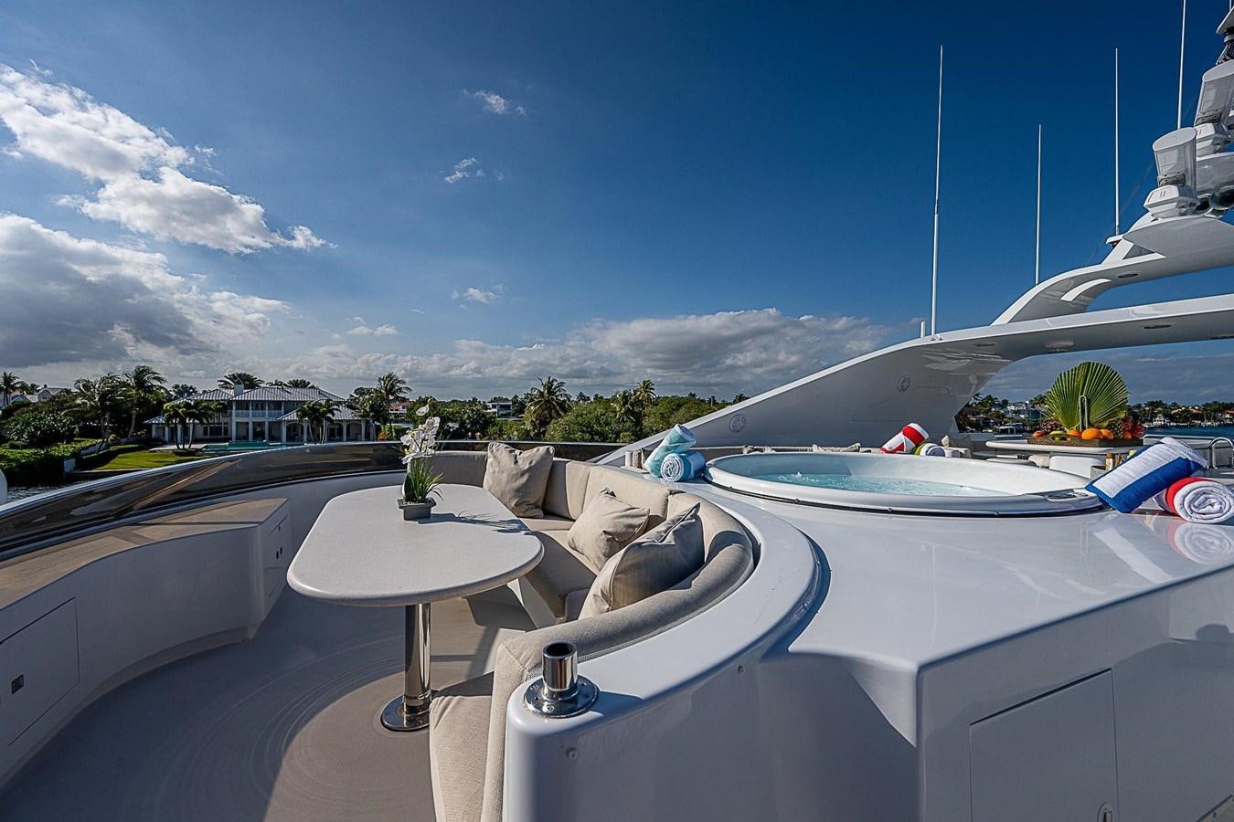 a table on a boat aboard LAGNIAPPE Yacht for Sale
