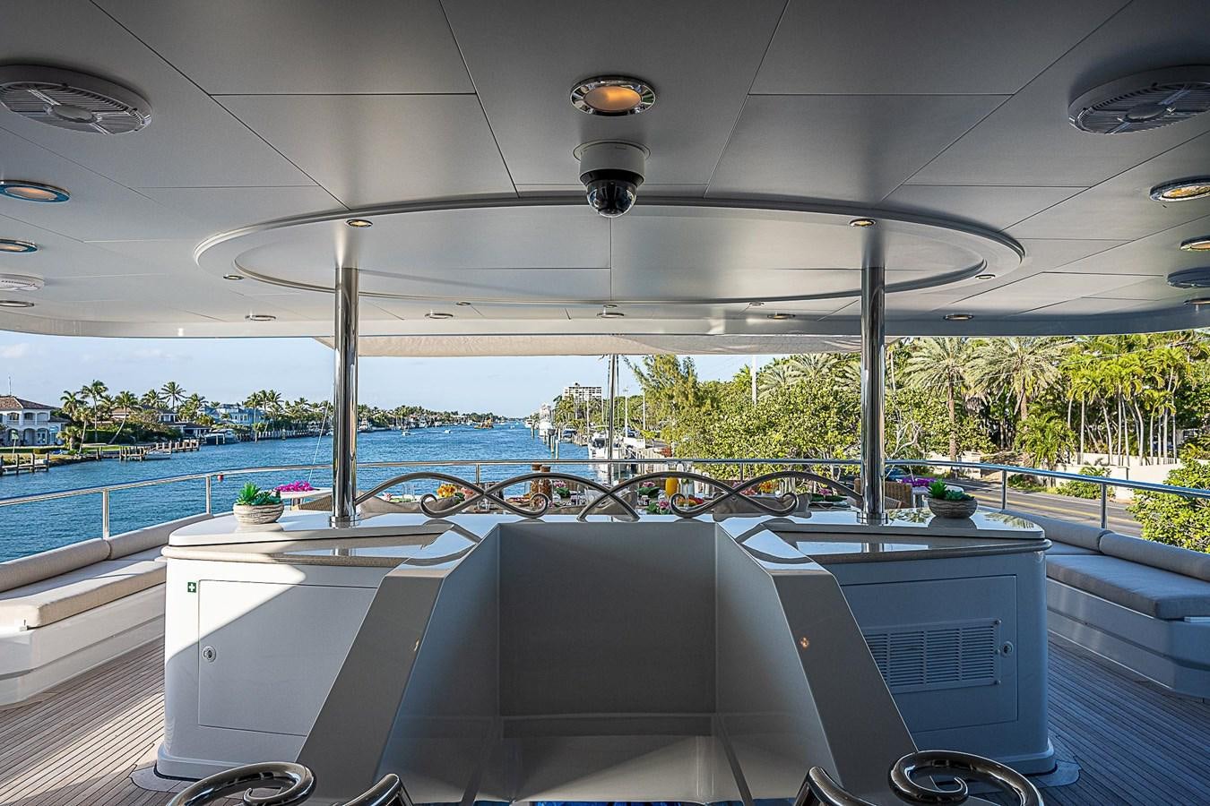 a boat on a deck aboard LAGNIAPPE Yacht for Sale