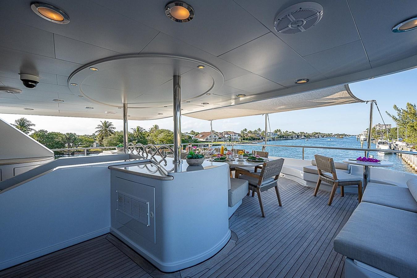a large white room with a pool aboard LAGNIAPPE Yacht for Sale