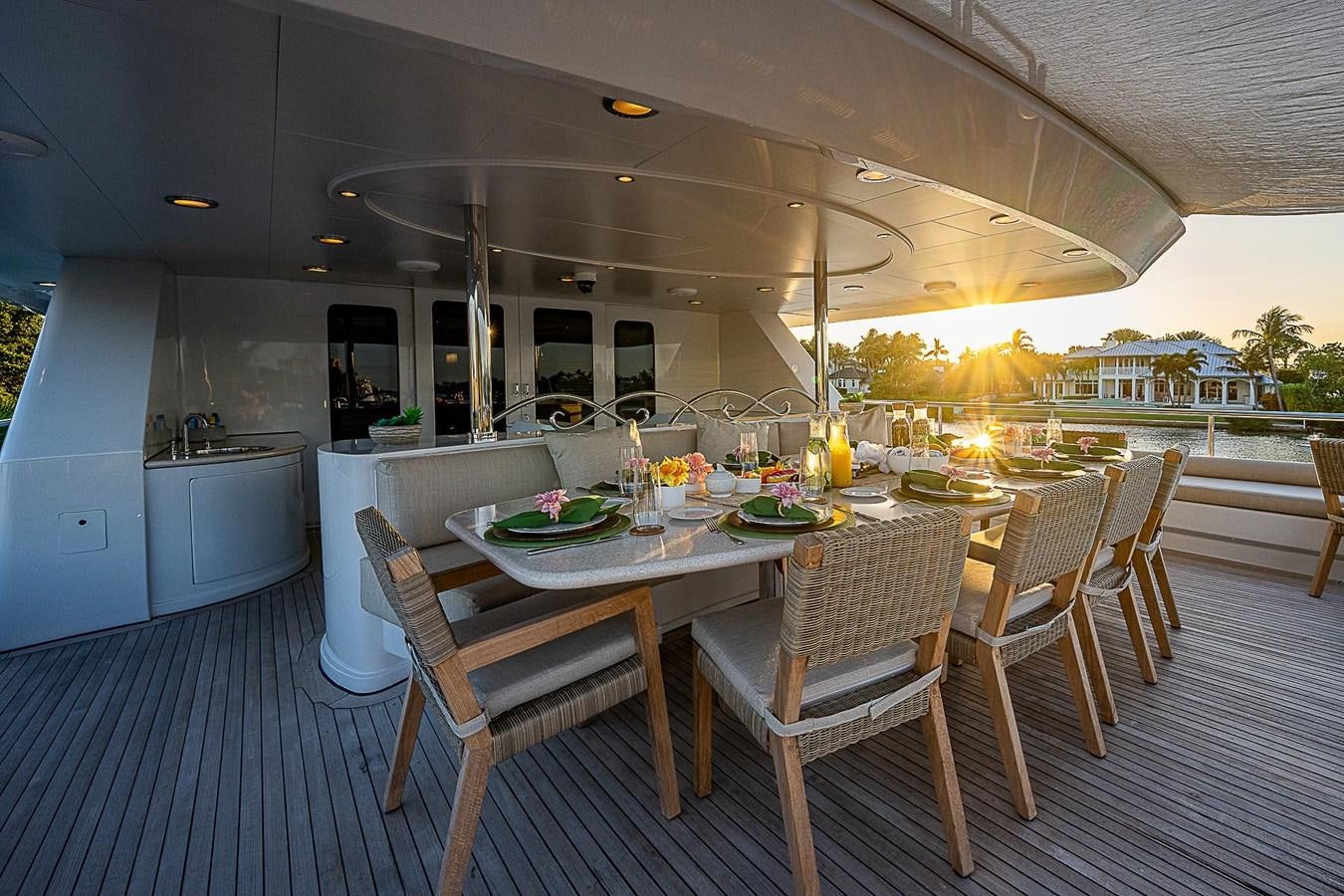 a table set for a meal aboard LAGNIAPPE Yacht for Sale