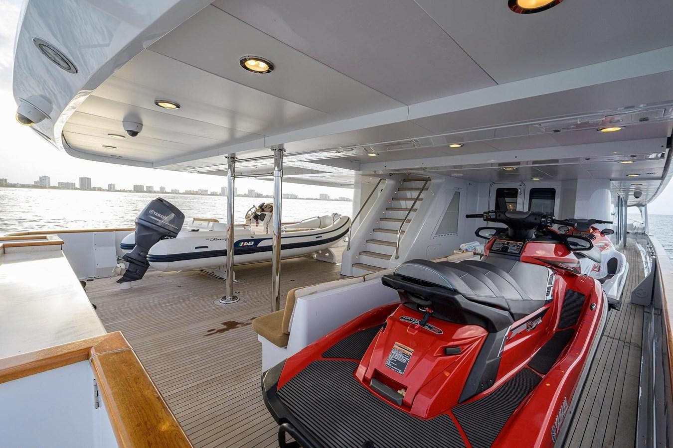 a large room with luggage aboard LAGNIAPPE Yacht for Sale