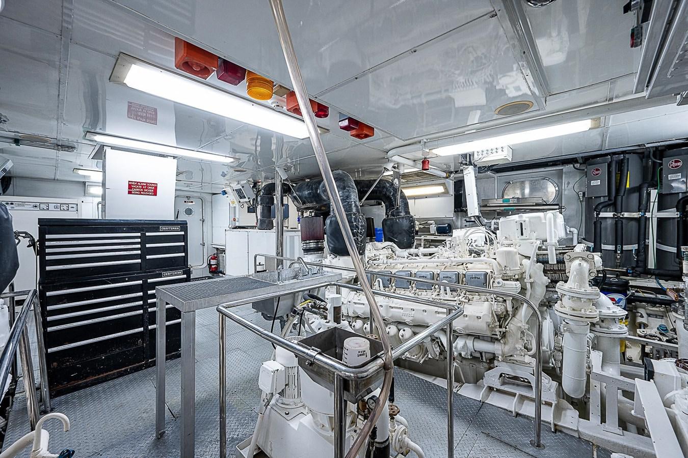 a factory with several machines aboard LAGNIAPPE Yacht for Sale