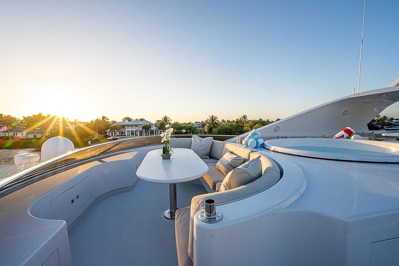 a table on a boat aboard LAGNIAPPE Yacht for Sale