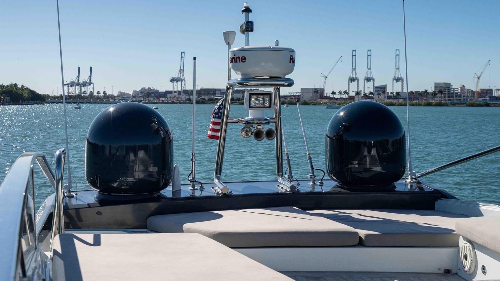 a boat with a helmet on it aboard ADONIS Yacht for Sale