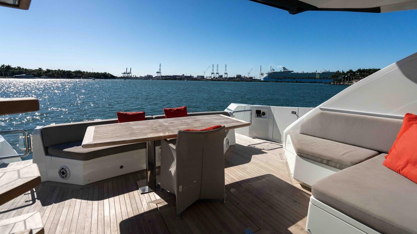 a table on a boat aboard ADONIS Yacht for Sale
