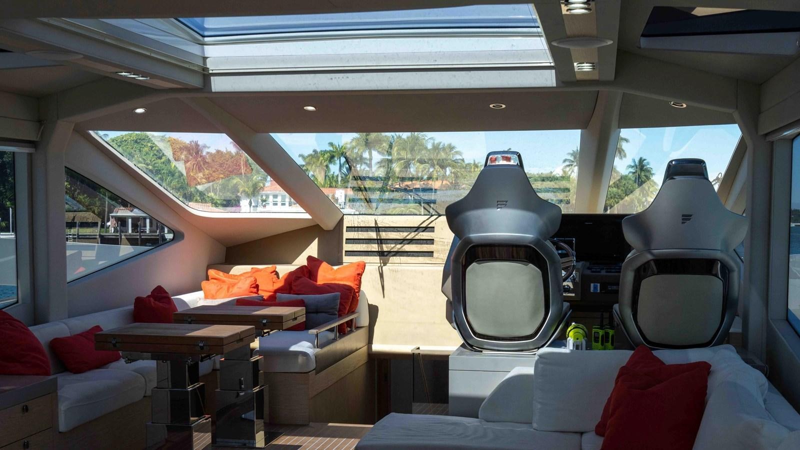 inside of a car aboard ADONIS Yacht for Sale