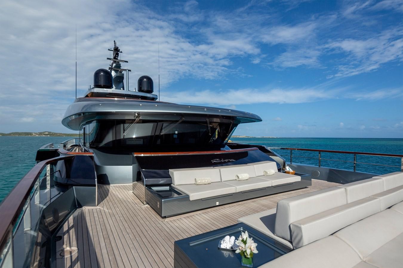 a boat on a deck aboard FIFTY Yacht for Sale