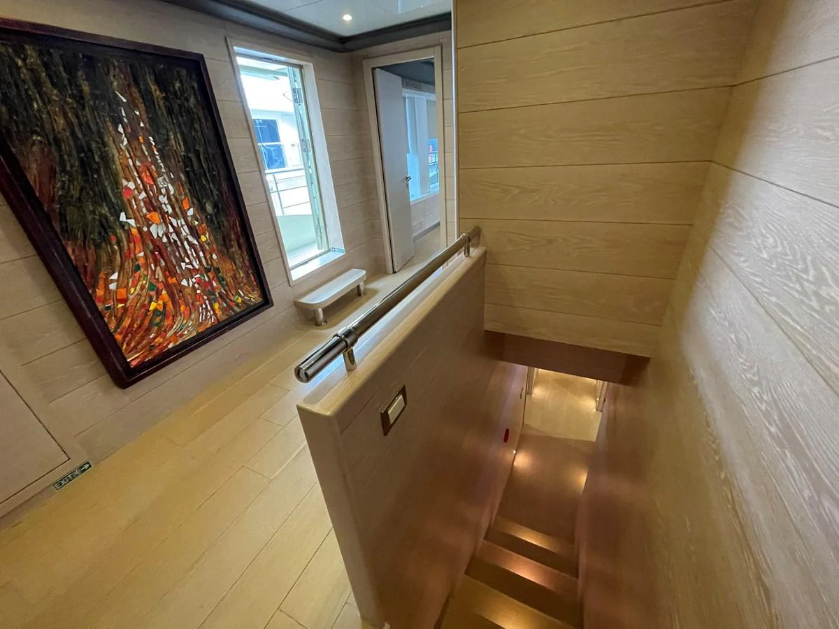 a room with a painting on the wall aboard PENNON Yacht for Sale