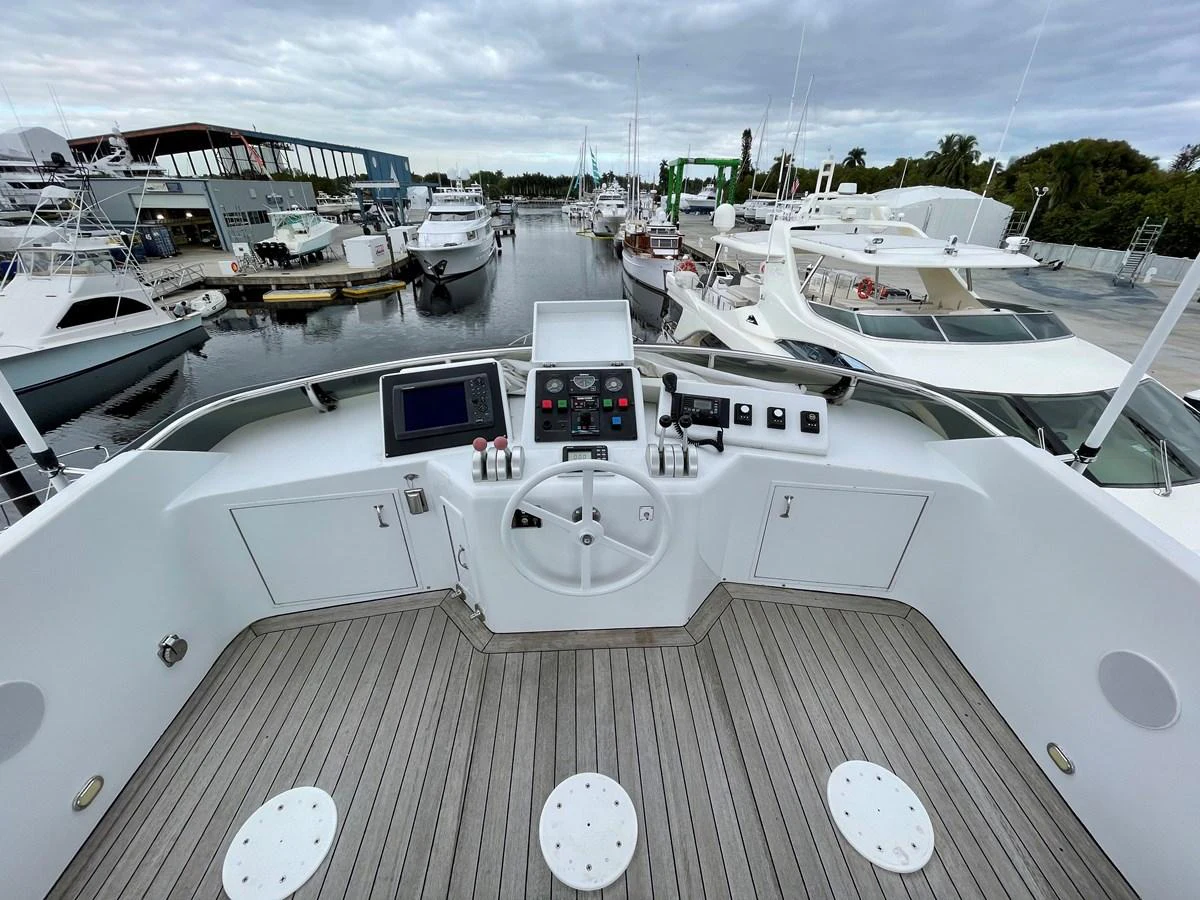 a group of boats in a harbor aboard SEAQUEST Yacht for Sale