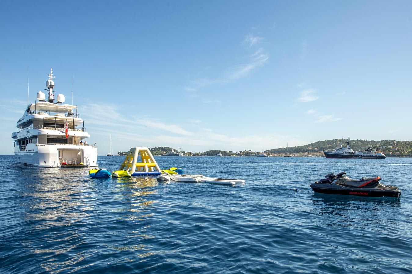 boats in the water aboard AXIOS Yacht for Sale