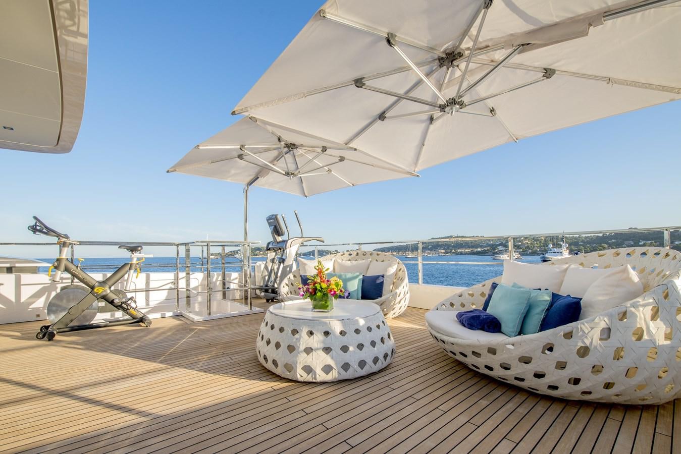 a boat on a deck aboard AXIOS Yacht for Sale