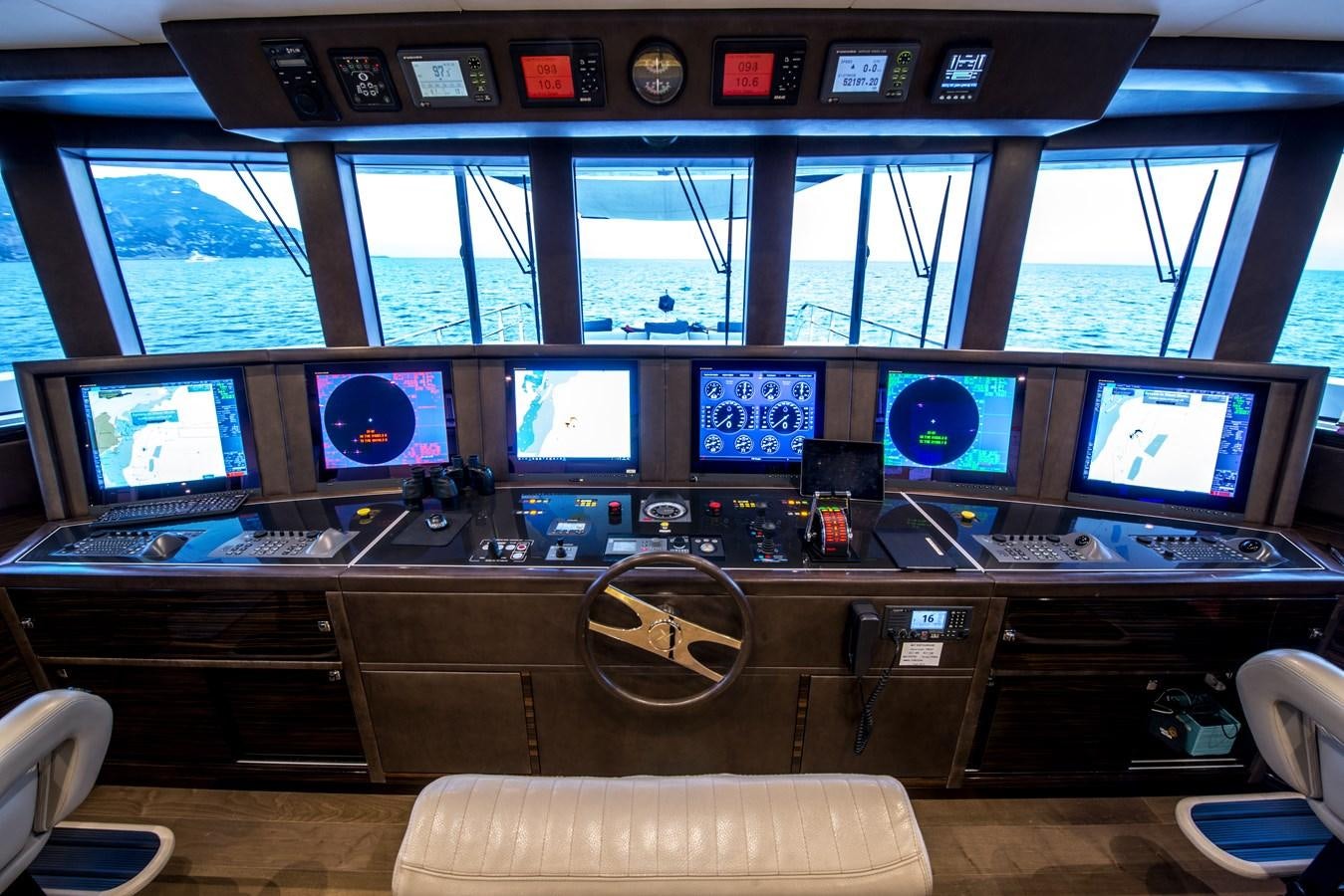 a room full of monitors aboard AXIOS Yacht for Sale