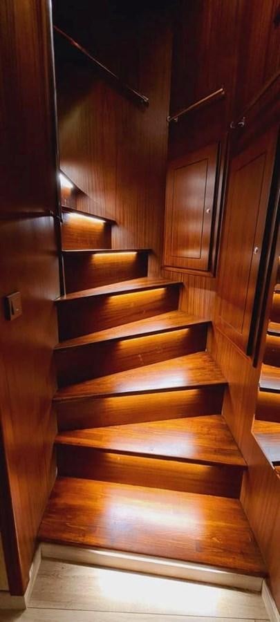 a wooden shelf in a room aboard SINAN BEY Yacht for Sale