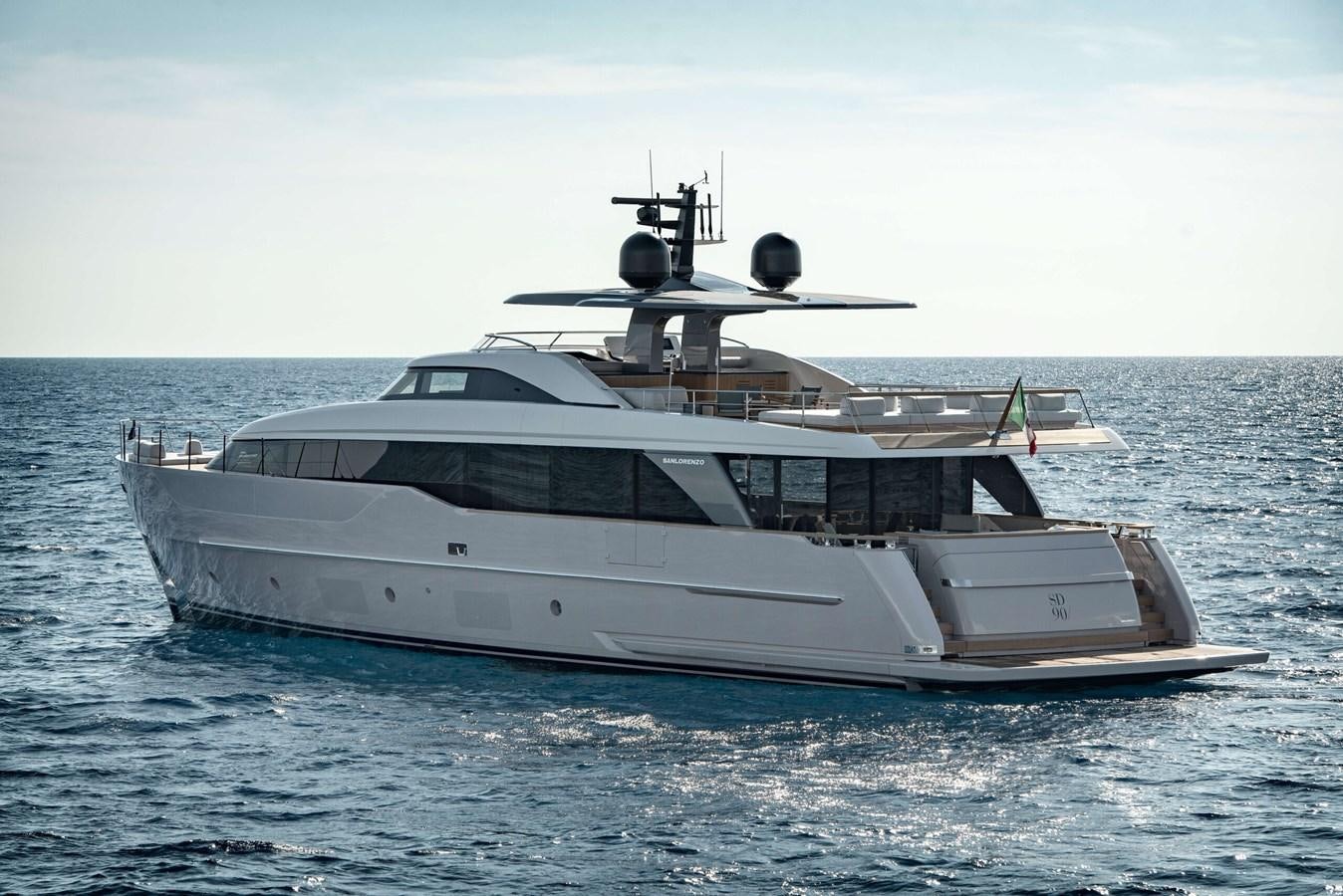 a large boat in the water aboard LA BREZZA Yacht for Sale