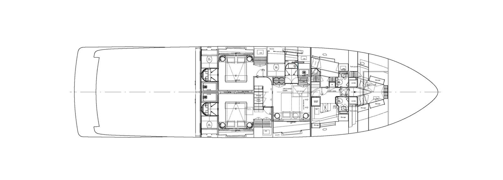 diagram, engineering drawing aboard LA BREZZA Yacht for Sale