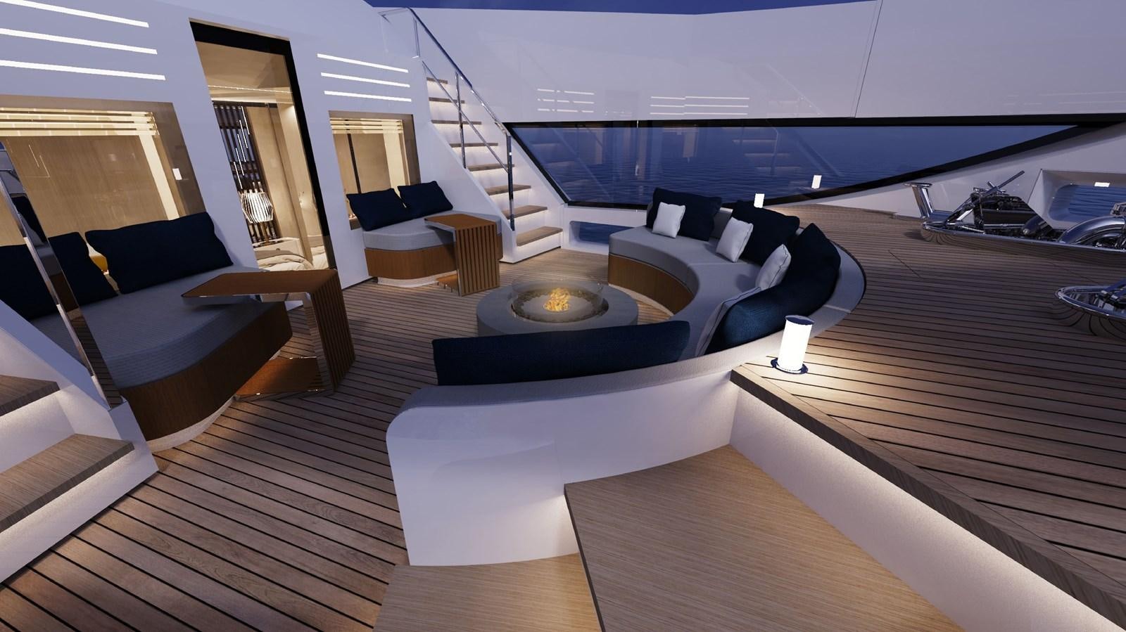 a room with a large bed and a table with chairs aboard IRISH REBEL Yacht for Sale