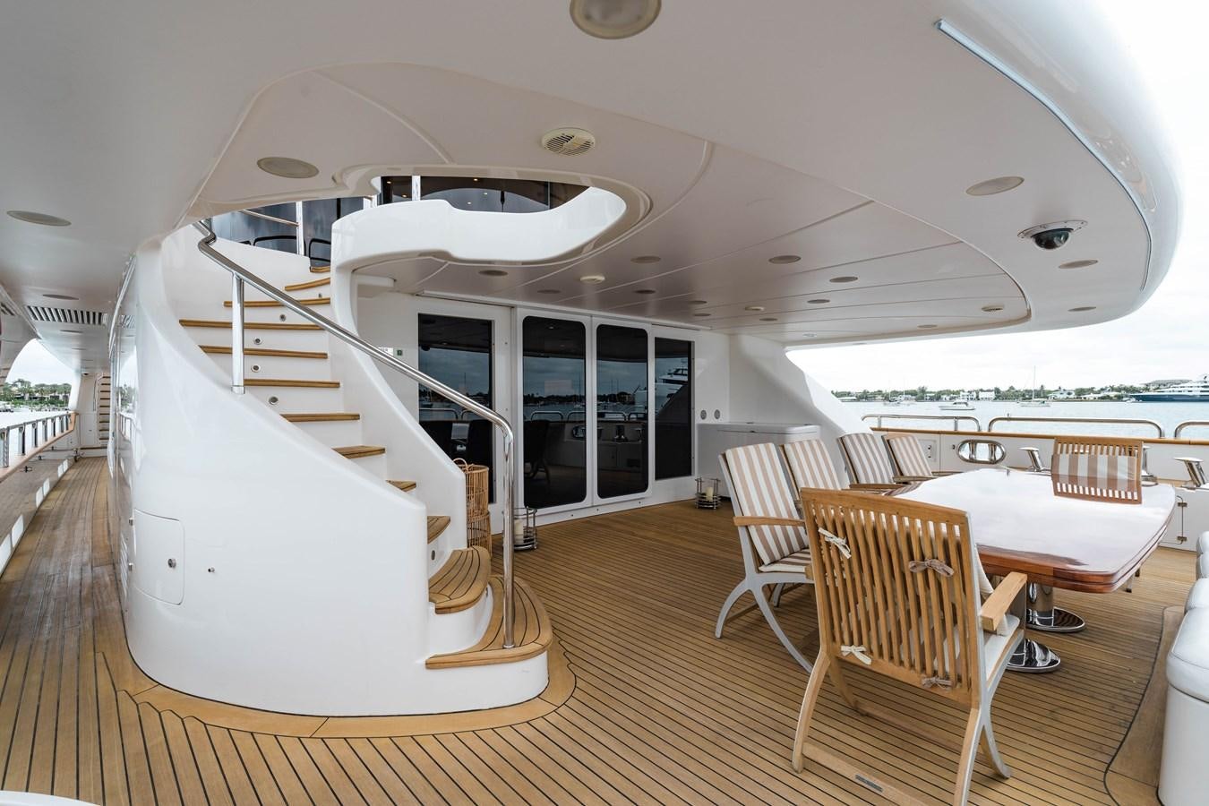 a boat on a deck aboard ALEGRIA Yacht for Sale