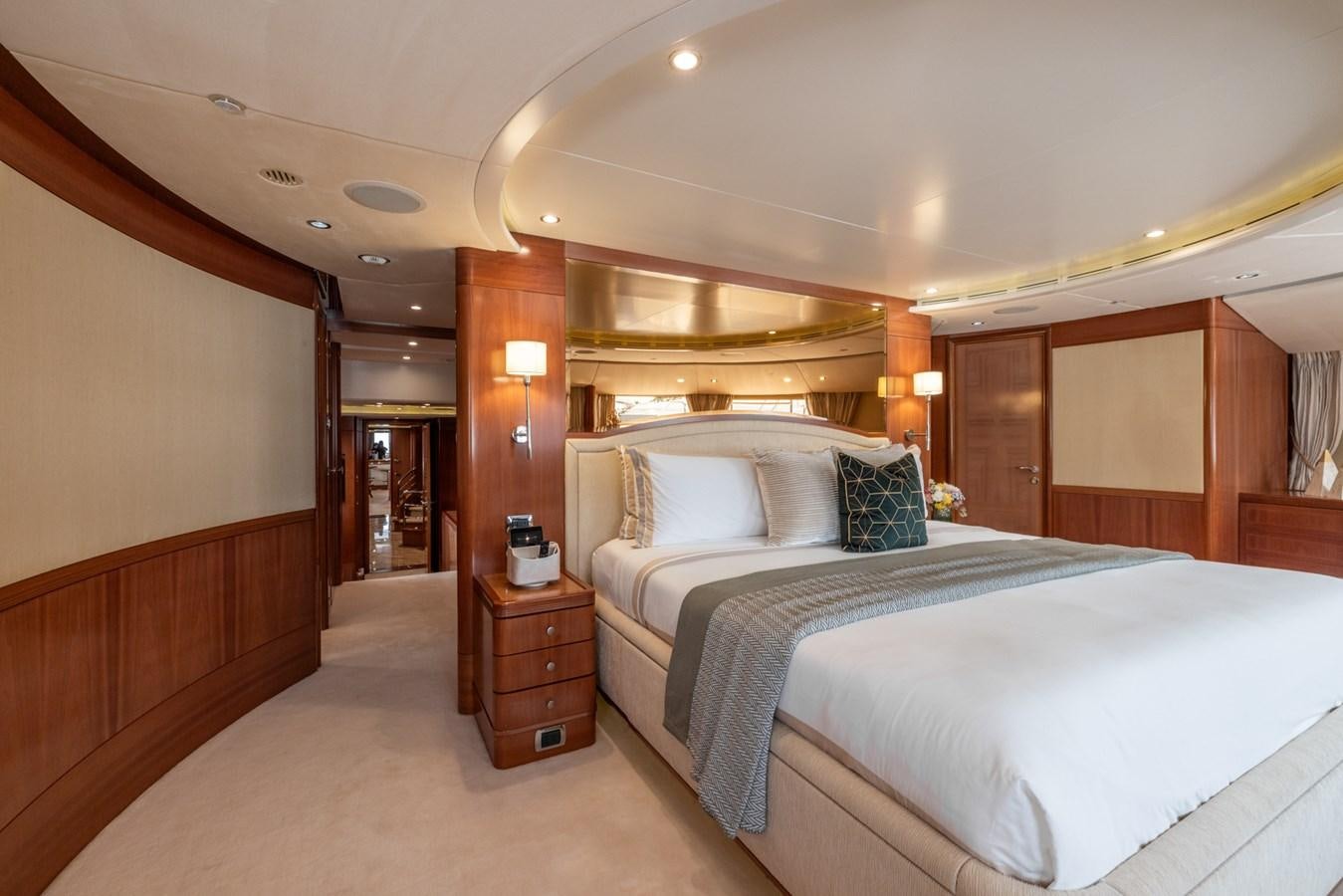 a large bedroom with a large bed aboard ALEGRIA Yacht for Sale