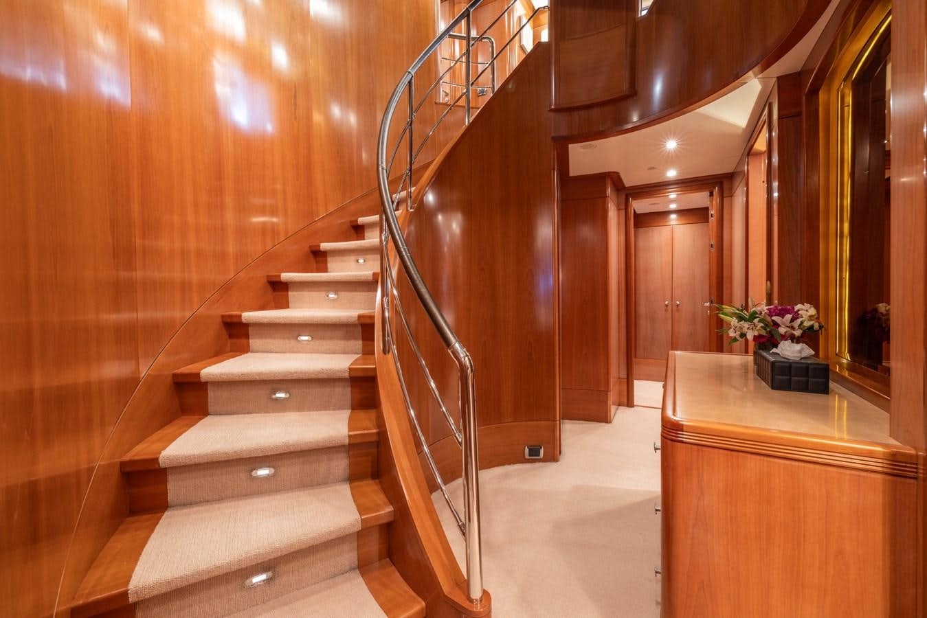 a staircase in a building aboard ALEGRIA Yacht for Sale