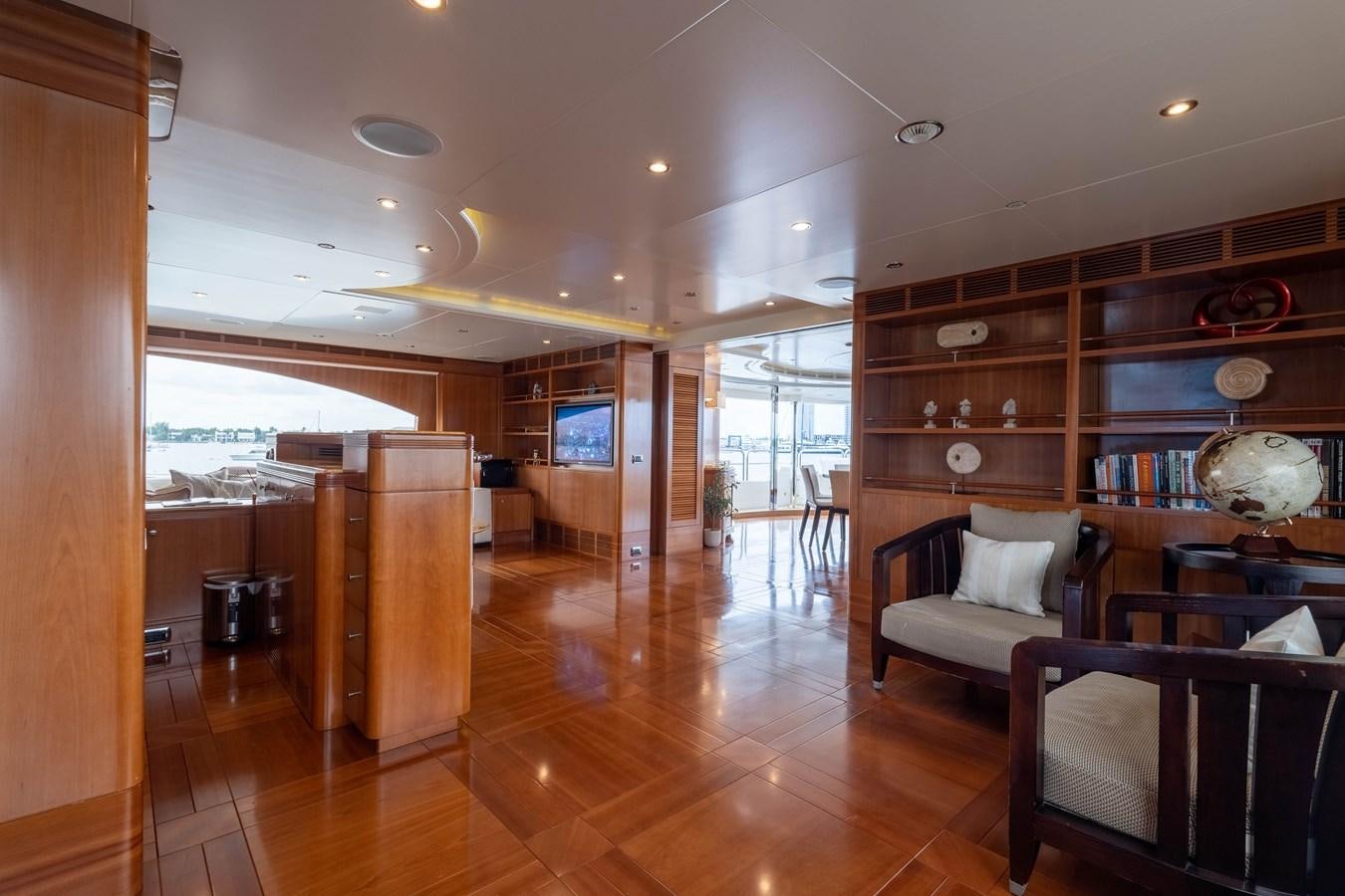a room with wood floors and a wood floor aboard ALEGRIA Yacht for Sale
