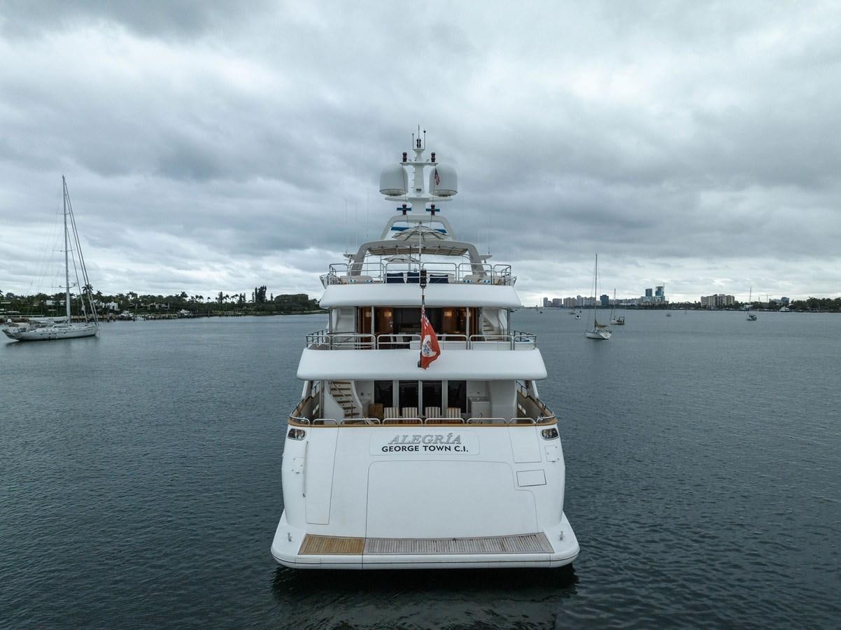 a white boat in the water aboard ALEGRIA Yacht for Sale