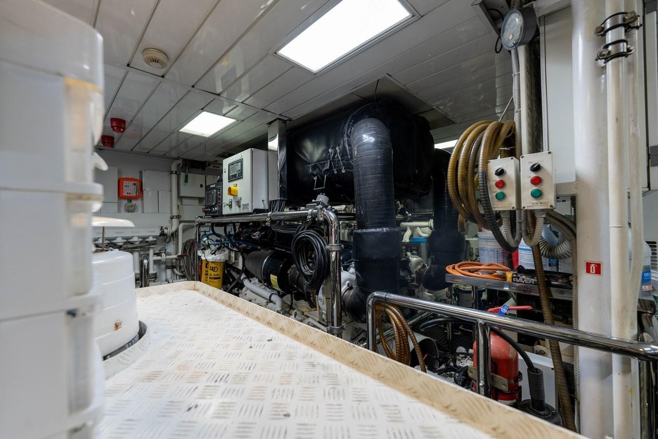 a large machine in a factory aboard ALEGRIA Yacht for Sale