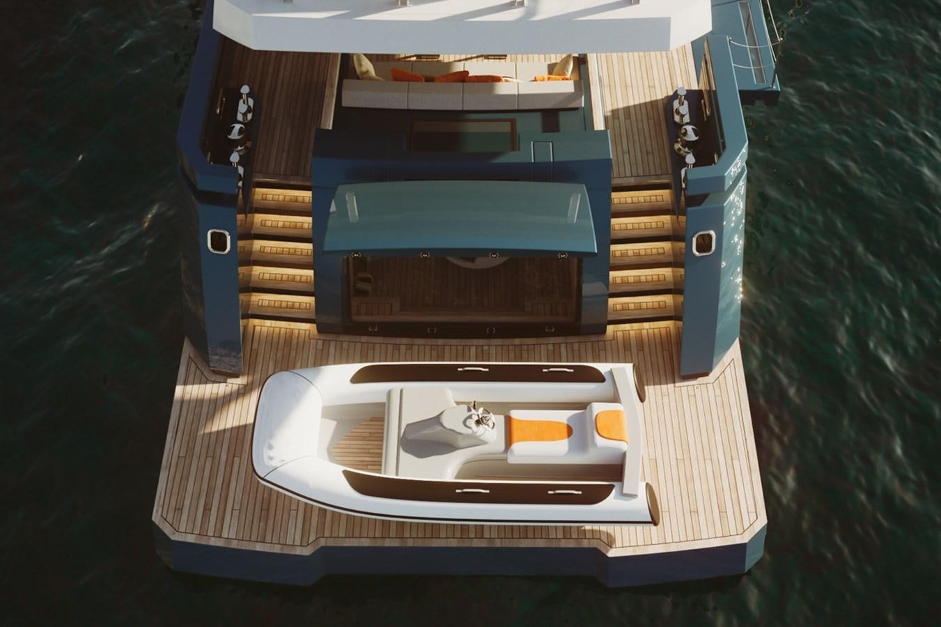 a guitar and a piano on a green carpet aboard AES NB 066 Yacht for Sale