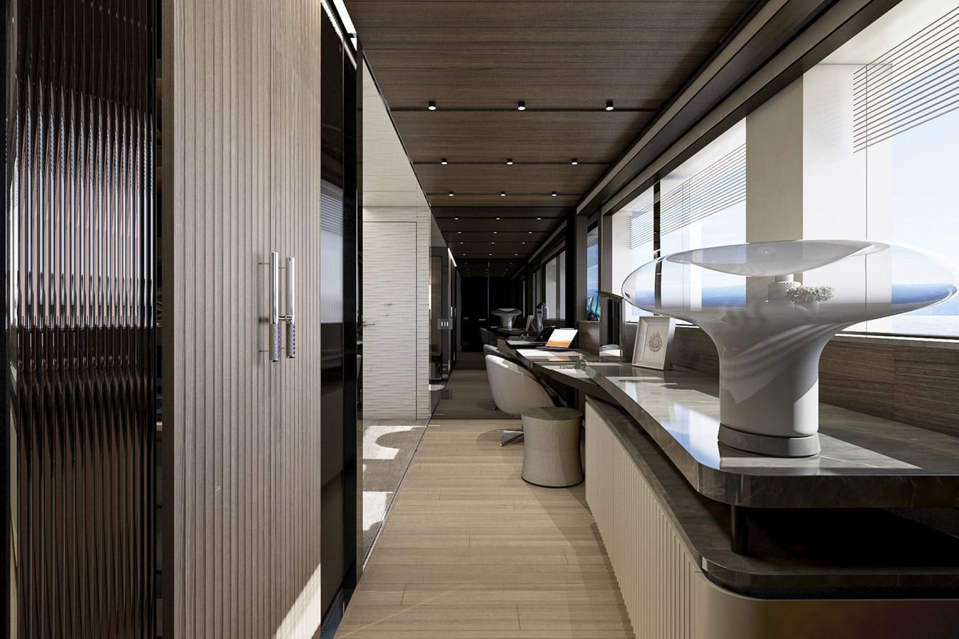 a room with a large window aboard AES NB 066 Yacht for Sale