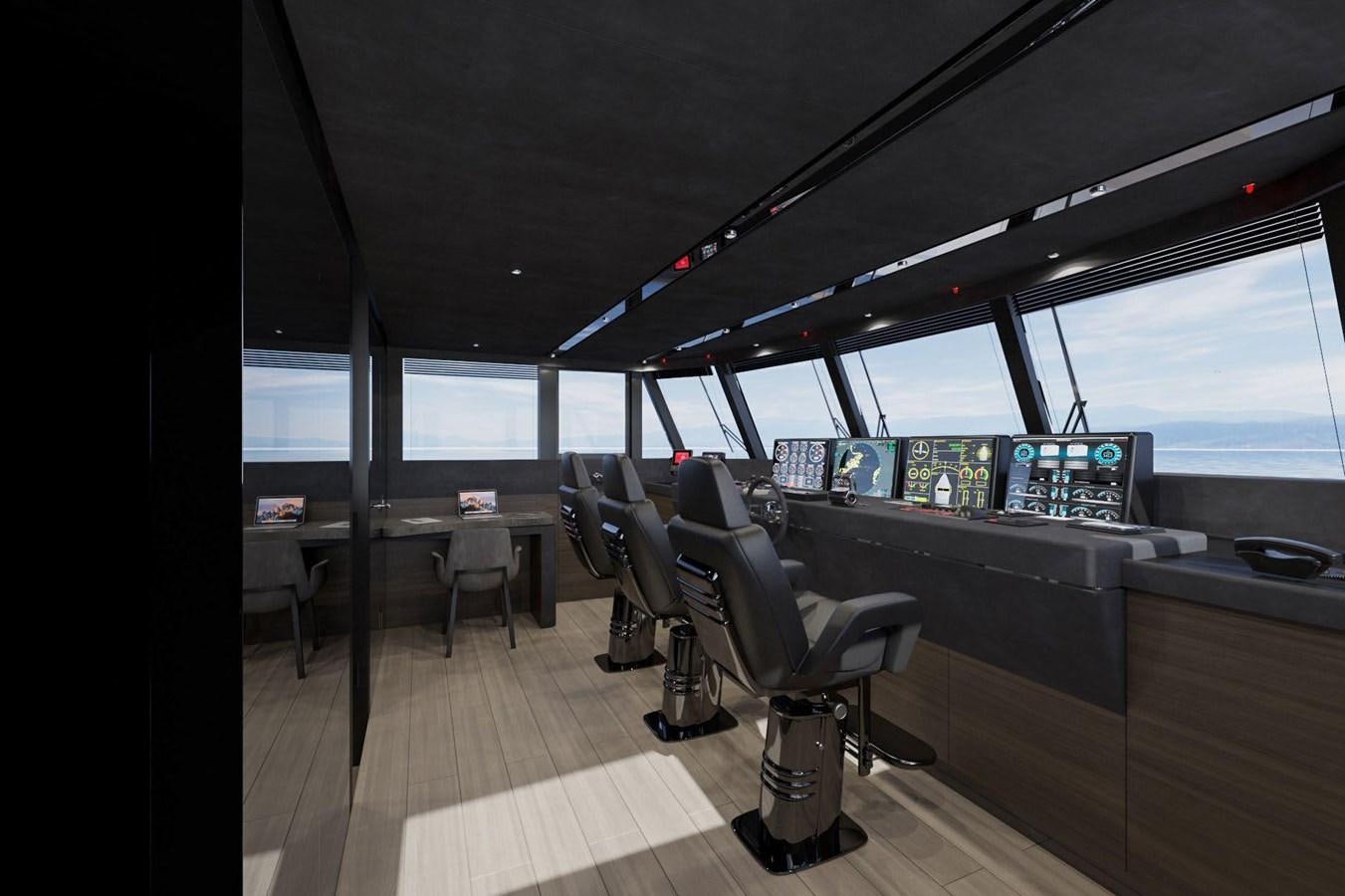 a room with a table and chairs aboard AES NB 066 Yacht for Sale