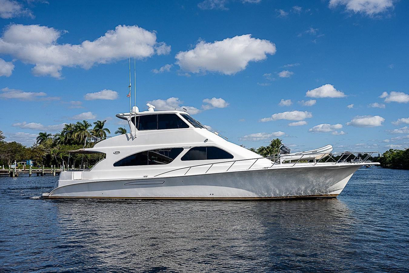 a white yacht on the water aboard THIS LITTLE PIGGY Yacht for Sale