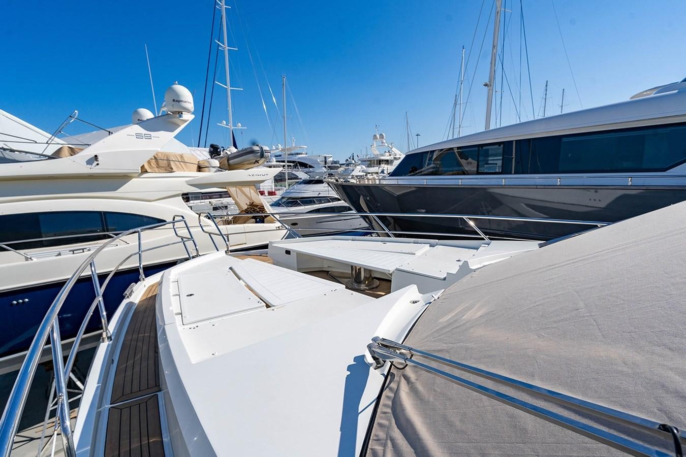 a group of boats are parked in a harbor aboard AQUAMARINA Yacht for Sale