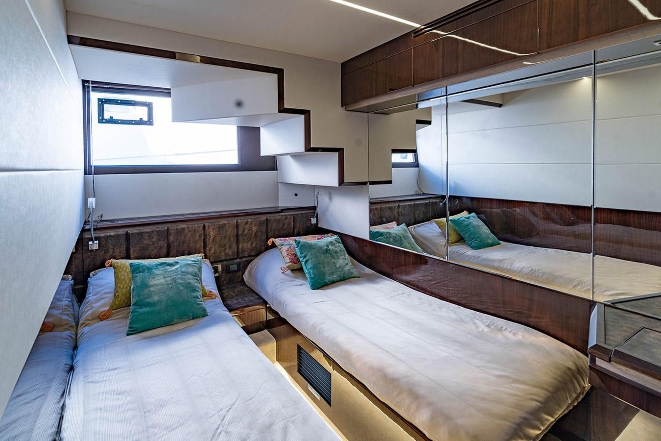 a room with bunk beds aboard AQUAMARINA Yacht for Sale