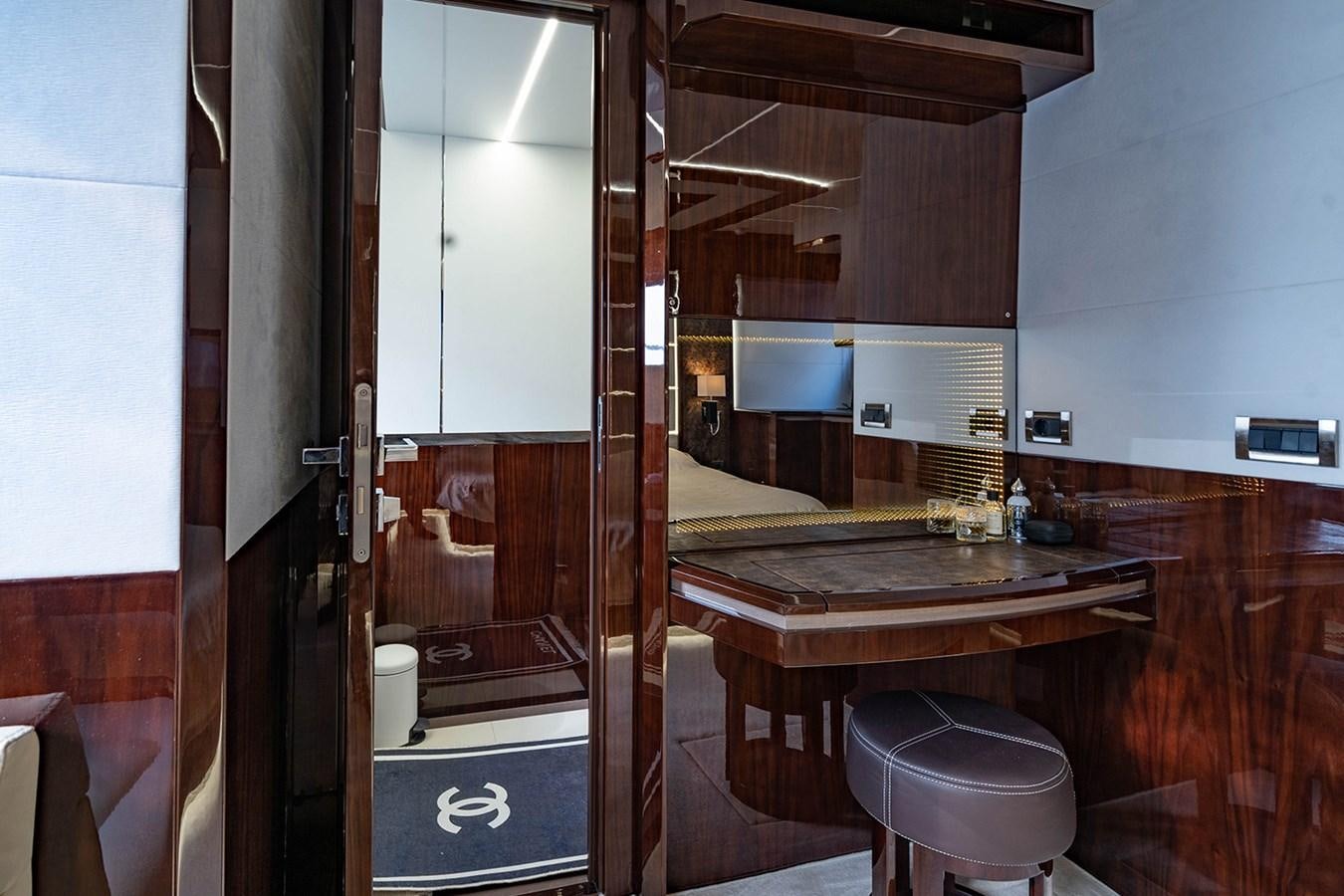 a bathroom with a sink and a mirror aboard AQUAMARINA Yacht for Sale