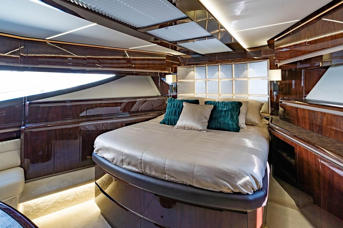 a bed in a room aboard AQUAMARINA Yacht for Sale