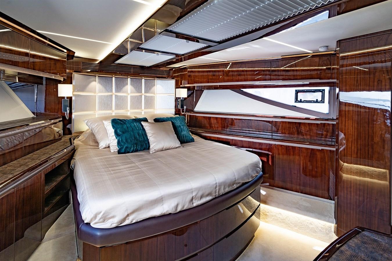 a bed in a cabin aboard AQUAMARINA Yacht for Sale