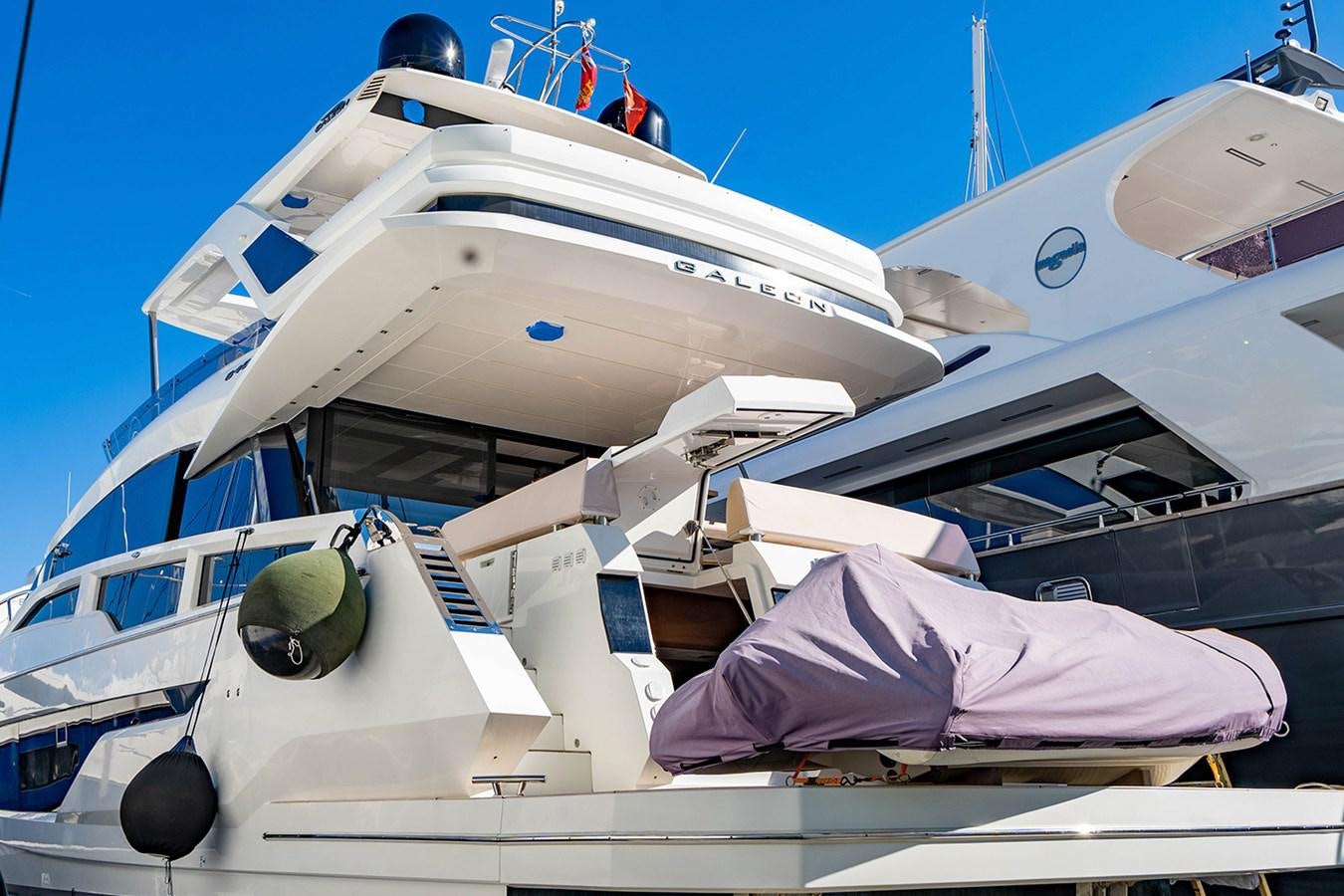 a boat docked at a pier aboard AQUAMARINA Yacht for Sale