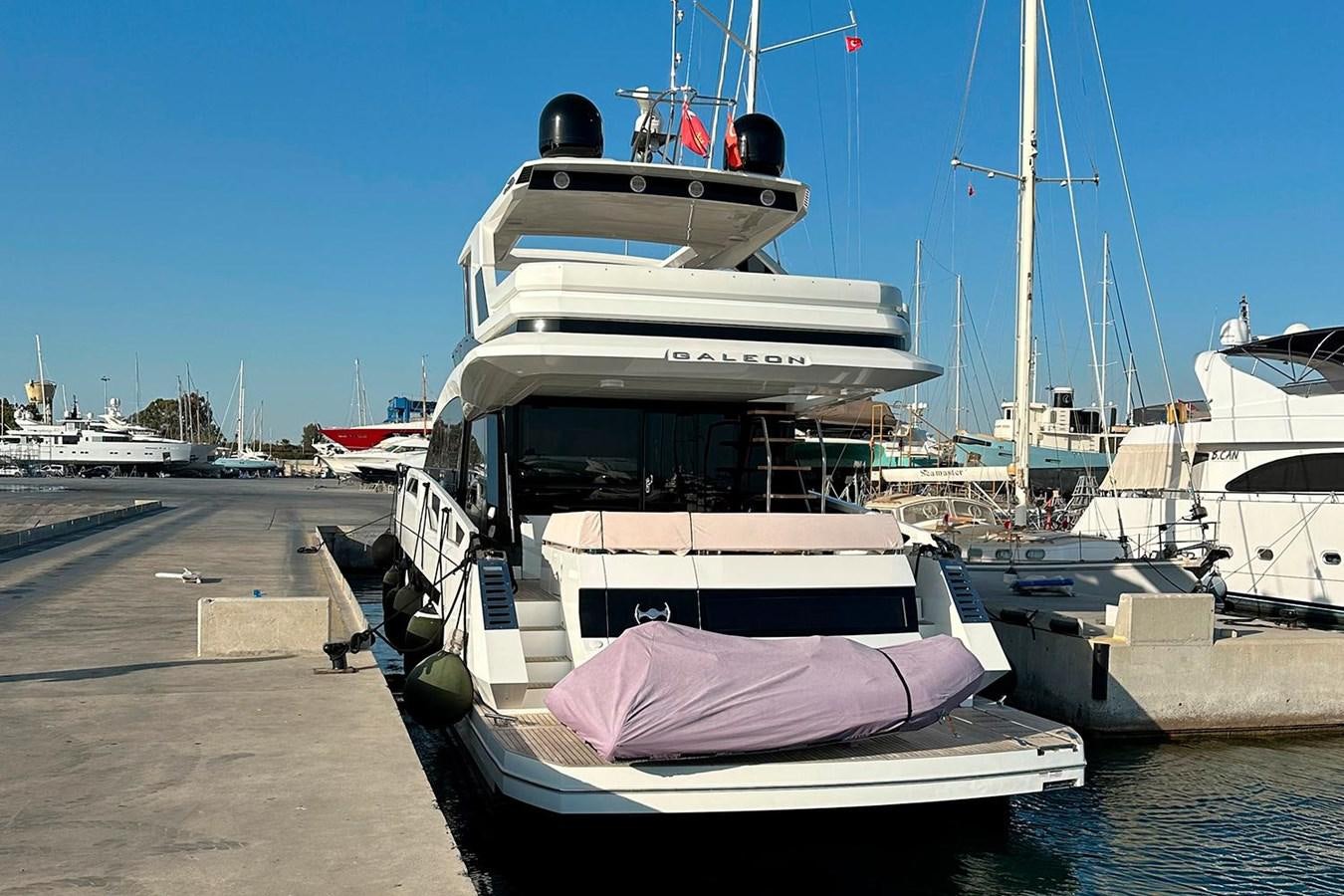 a boat docked at a pier aboard AQUAMARINA Yacht for Sale