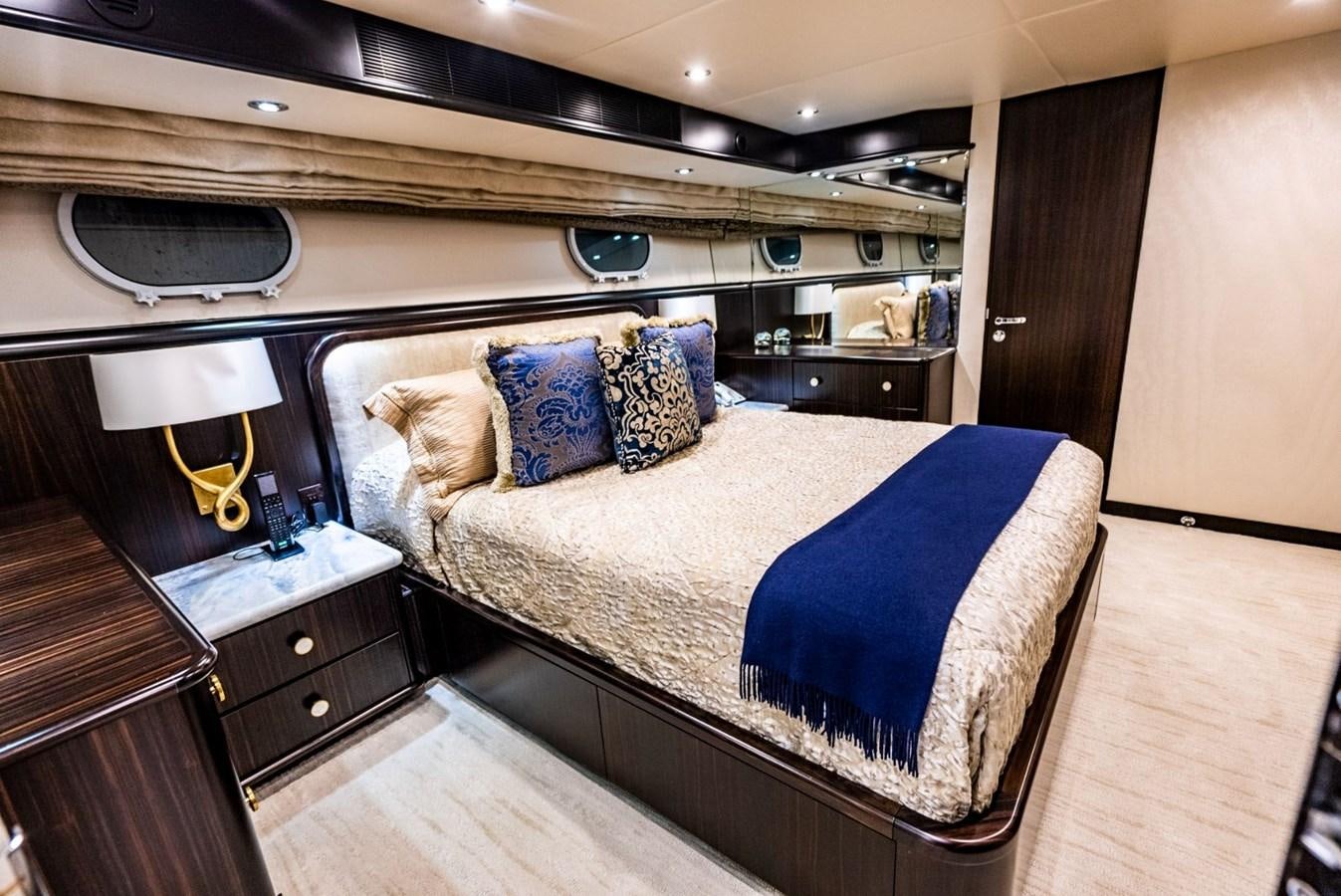 a bed in a room aboard GRADE I Yacht for Charter