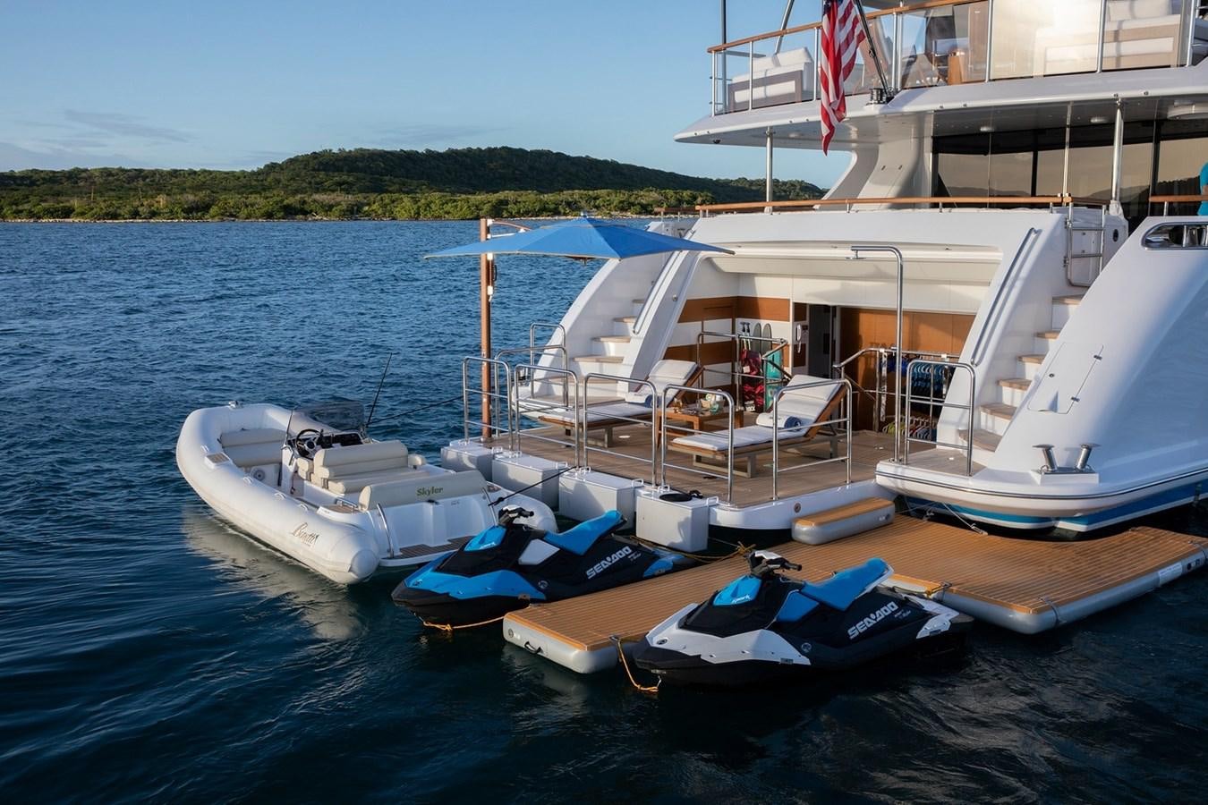 a boat docked at a pier aboard JODI ANN Yacht for Charter