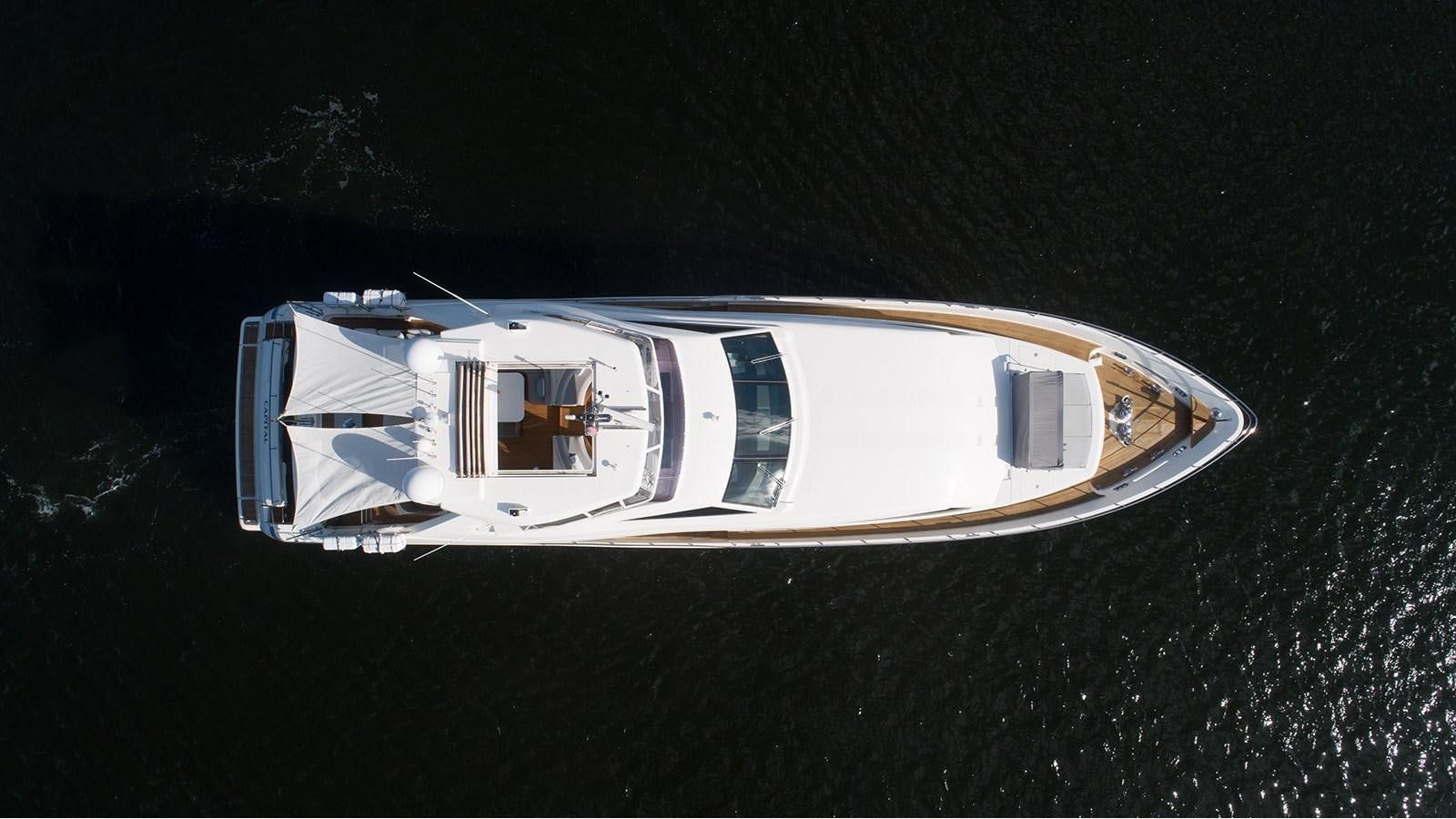 a white car with a broken window aboard PATRON Yacht for Sale
