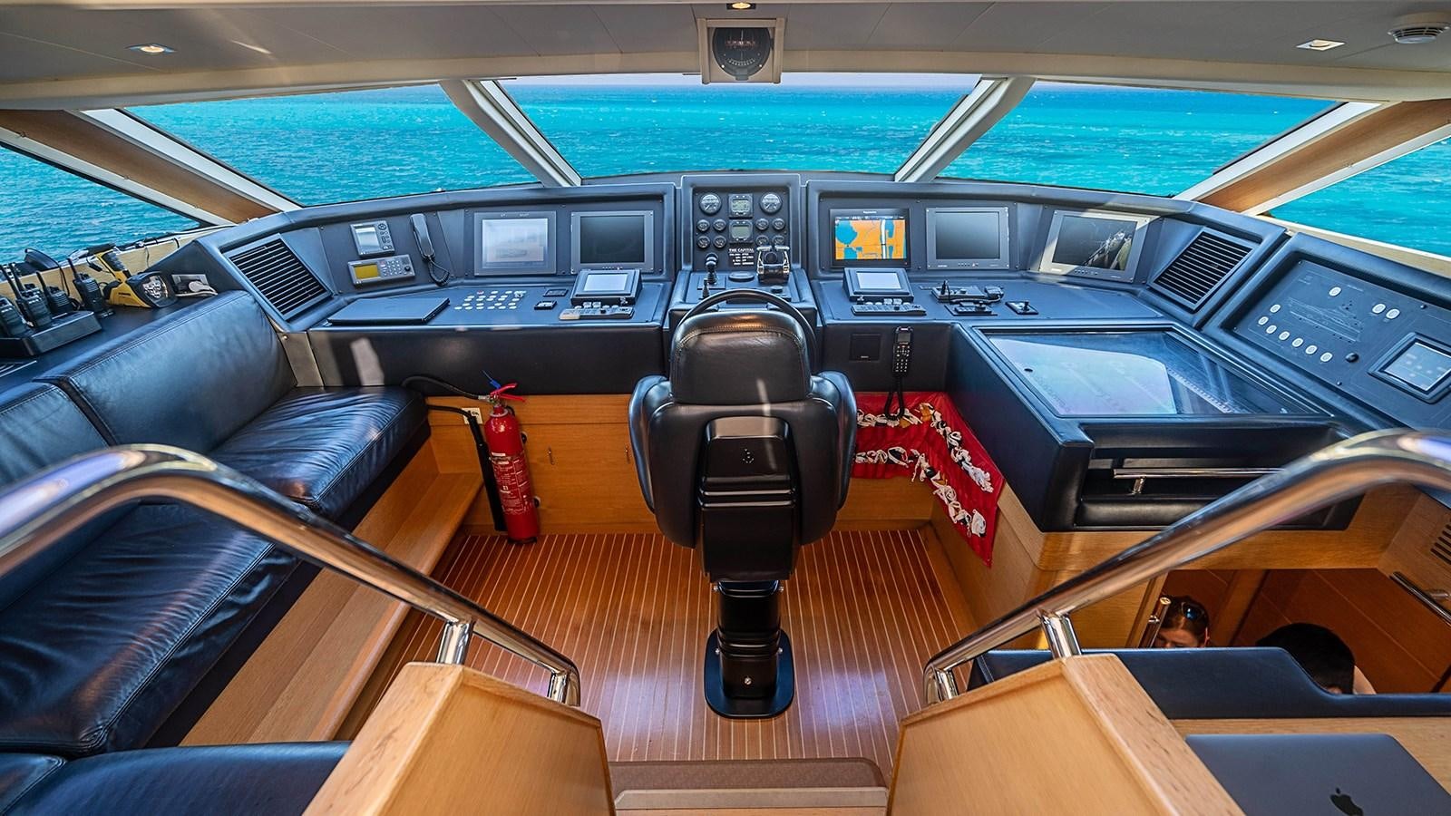 inside of a car aboard PATRON Yacht for Sale